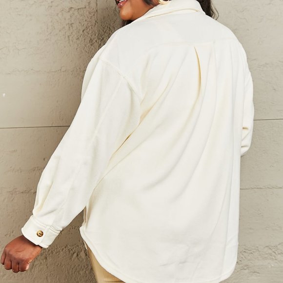 Heimish Cozy Girl Full Size Button Down Shacket - Picture 7 of 10